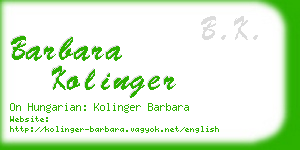 barbara kolinger business card